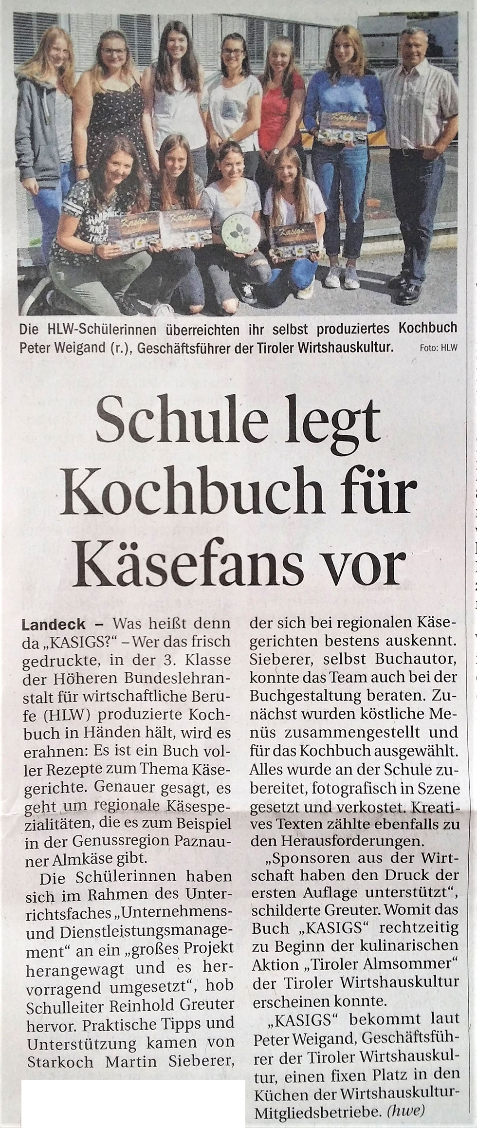 HLW Kaesekochbuch presse tt