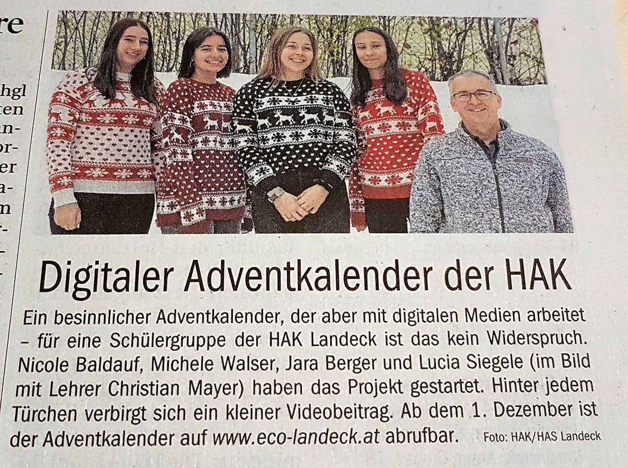 Digitaler Adventkalender presse tt