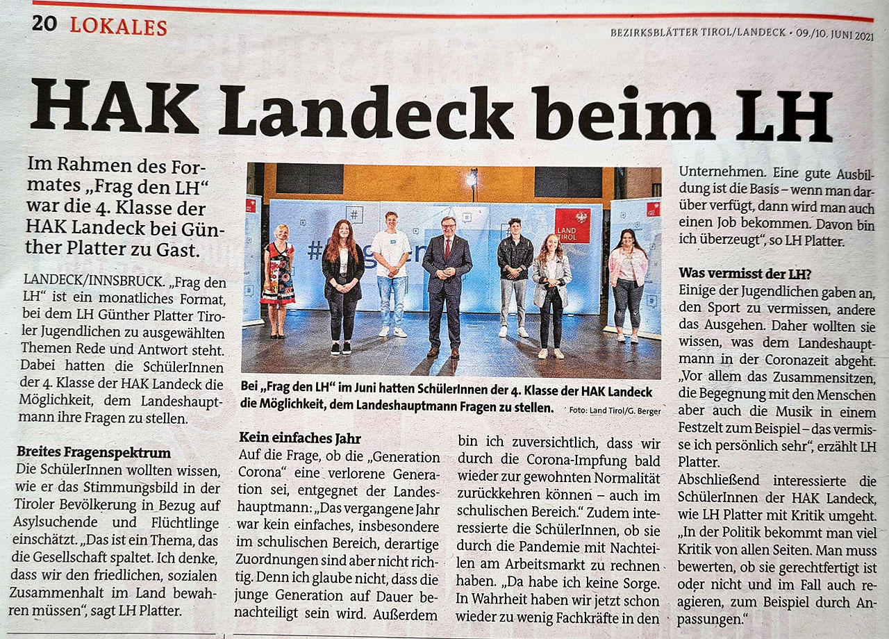 HAK Landeck Frag den LH presse bp